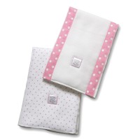 Полотенчики SwaddleDesign Baby Burpie Set Bright Pink Dot