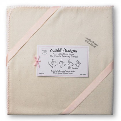 Фланелевая пеленка Organic Pstl Pink Edge