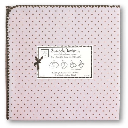 Фланелевая пеленка для новорожденного SwaddleDesigns Pink w/BR Dot