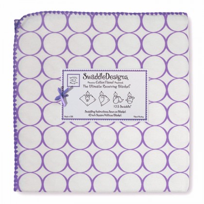Фланелевая пеленка для новорожденного SwaddleDesigns Lavender Mod/WH