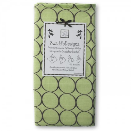 Пеленка детская тонкая SwaddleDesigns Маркизет Lime w/BR Mod C