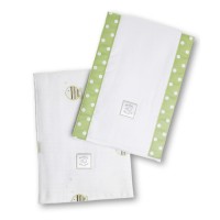 Полотенчики SwaddleDesign Baby Burpie Set Kiwi/Mocha Fish