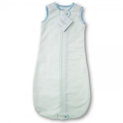 Фланелевый спальный мешок SwaddleDesigns zzZipMe Sack 12-18M Flannel Lt PB w/PB Dots