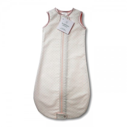 Фланелевый спальный мешок SwaddleDesigns zzZipMe Sack 6-12M Flannel Lt PP w/PP Dots