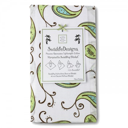Пеленка детская тонкая SwaddleDesigns Маркизет Kiwi Paisley