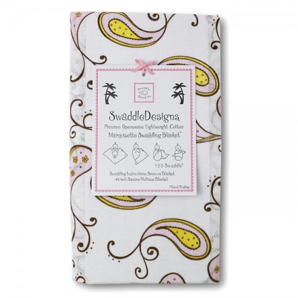 Пеленка детская тонкая SwaddleDesigns Маркизет Pink Paisley