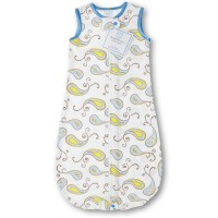 Фланелевый спальный мешок SwaddleDesigns zzZipMe Sack 6-12M Flannel Pstl Blue Paisley