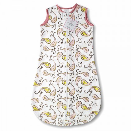 Фланелевый спальный мешок SwaddleDesigns zzZipMe Sack 6-12M Flannel Pink Paisley