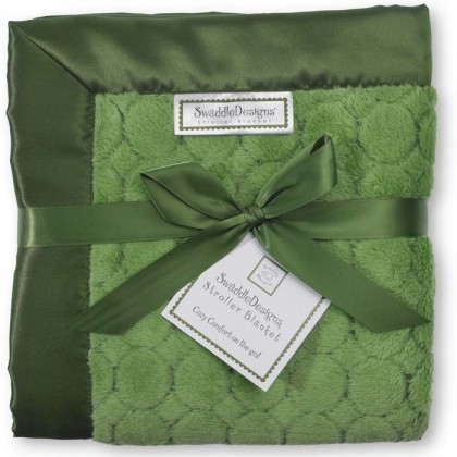 Детский плед SwaddleDesigns Stroller Blanket Pure Green Puff C