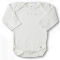Боди с длинным рукавом 0-3 мес Organic Ivory w/PB Dots