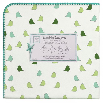 Фланелевая пеленка для новорожденного SwaddleDesigns TQ Lt. Chickies
