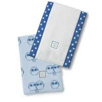 Полотенчики SwaddleDesign Baby Burpie Set True Blue Owls