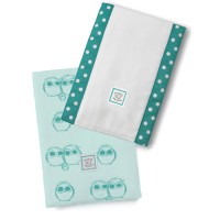 Полотенчики SwaddleDesign Baby Burpie Set Turquoise Owls