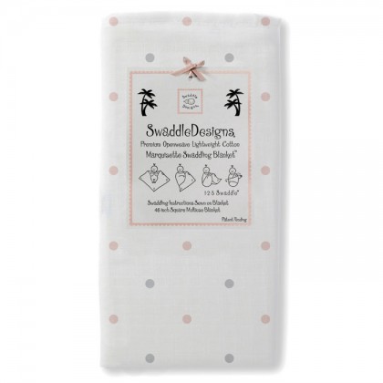 Пеленка детская тонкая SwaddleDesigns Маркизет PK/Sterling Lt Dot