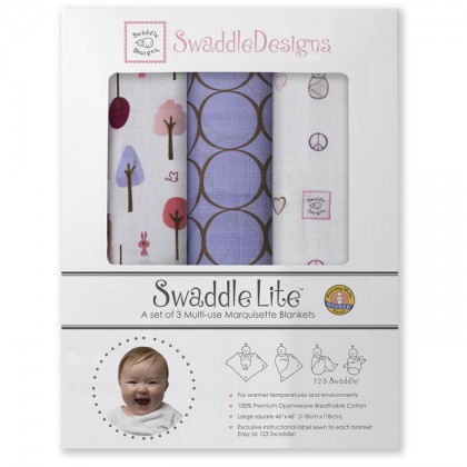 Набор пеленок SwaddleDesigns SwaddleLite Cute&Calm Lavender