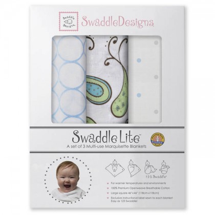 Набор пеленок SwaddleDesigns SwaddleLite Paisley Blue