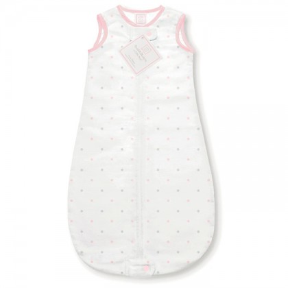 Фланелевый спальный мешок SwaddleDesigns zzZipMe Sack 6-12M Flannel PP/ST Little Dot