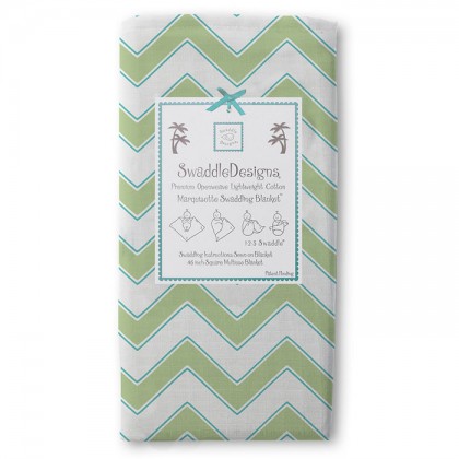 Пеленка детская тонкая SwaddleDesigns Маркизет Kiwi Chevron