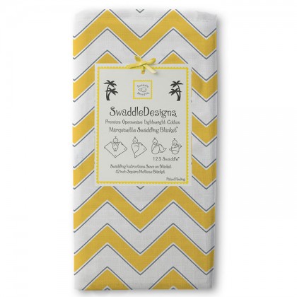 Пеленка детская тонкая SwaddleDesigns Маркизет Yellow Chevron