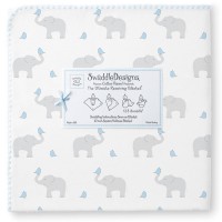 Фланелевая пеленка для новорожденного SwaddleDesigns PB Elephants/Chicks