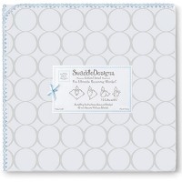 Фланелевая пеленка для новорожденного SwaddleDesigns Пастель круги голубая