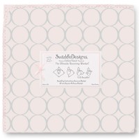 Фланелевая пеленка для новорожденного SwaddleDesigns Пастель круги розовая