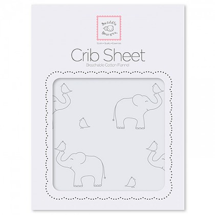 Простынь детская SwaddleDesigns Fitted Crib Sheet SB Sterling Deco Elephants