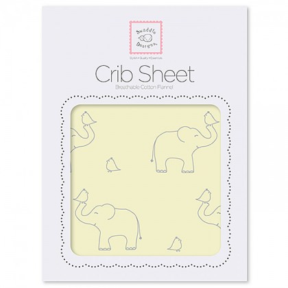 Простынь детская SwaddleDesigns Fitted Crib Sheet Y Sterling Deco Elephants