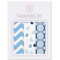 Набор пеленок SwaddleDesigns SwaddleLite Chic Chevron Lite Blue, 3 шт