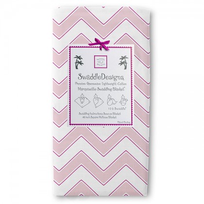 Пеленка детская тонкая SwaddleDesigns Маркизет Pink Chevron