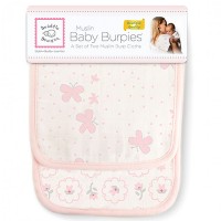 Полотенчики SwaddleDesigns Muslin Baby Burpie Pink Butterflies
