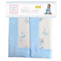Комфортеры SwaddleDesigns Muslin baby Lovies Blue Little Ships, 2 шт.