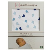 Простынь детская SwaddleDesigns Fitted Crib Sheet Blue/TB Chickies