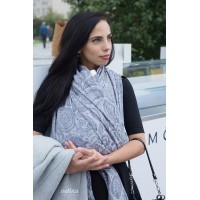 Слинг-шарф Velina  жаккард Огурцы серые