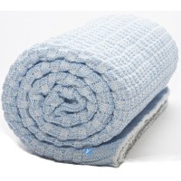 Вязаный плед из органического хлопка Wallaboo Небесно-голубой