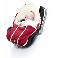 Муфта-конверт в автокресло Красный/белый мех Wallaboo