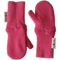 Варежки двухслойные из шерстяного трикотажа Розовые ManyMonths