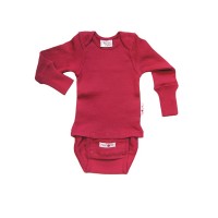 Боди-кофта из шерстяного трикотажа ManyMonths Бордовая