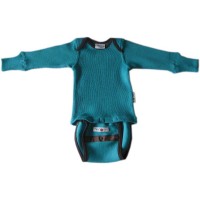 Боди-кофта из шерстяного трикотажа ManyMonths Бирюзовая