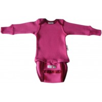 Боди-кофта из шерстяного трикотажа ManyMonths Розовая