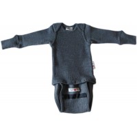 Боди-кофта из шерстяного трикотажа ManyMonths Серая