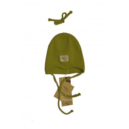 Чепчик из шерстяного трикотажа Зеленый ManyMonths