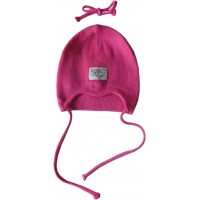 Чепчик из шерстяного трикотажа Розовый ManyMonths