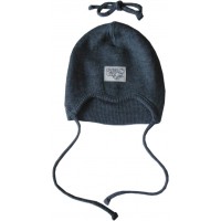 Чепчик из шерстяного трикотажа Серый ManyMonths