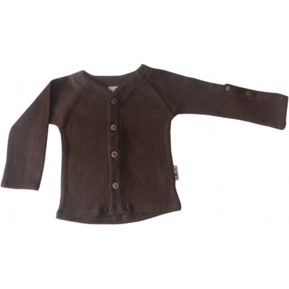 Кардиган из шерстяного трикотажа ManyMonths Коричневый