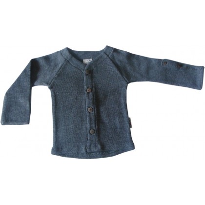 Кардиган из шерстяного трикотажа ManyMonths Серый меланж