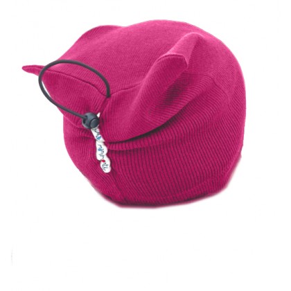 Шапочка из шерстяного трикотажа Розовая ManyMonths