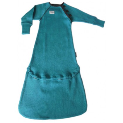 Спальный мешок из шерстяного трикотажа Бирюзовый ManyMonths