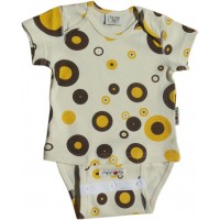 Боди-футболка с коротким рукавом ManyMonths, Натуральный/Круги