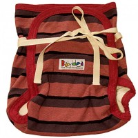 Трикотажный подгузник Babyidea Hemp Hour Strap Бордово-коричневые полосы до 3 лет (2 шт) 